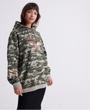 Superdry Dry Camo Oversized Női Kapucnis Pulóver Camo | RSKEL0641